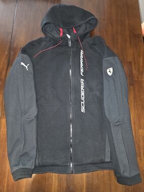 Puma Scuderia Ferrari Black Zip-Up Hooded Jacket